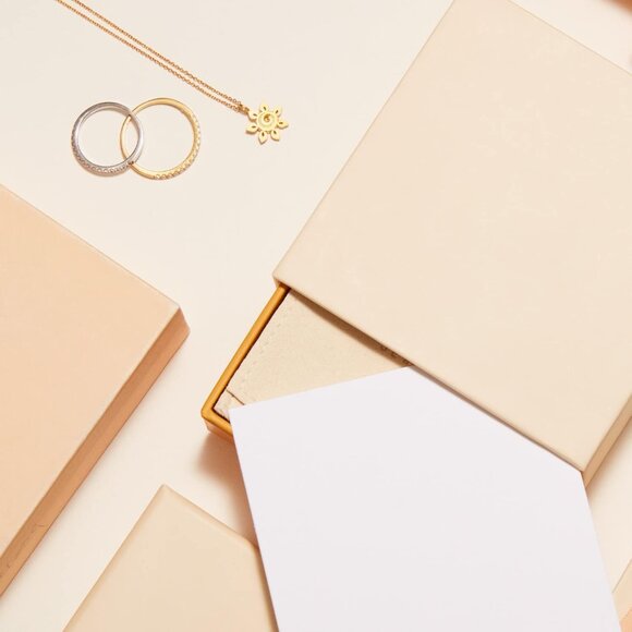 Colorful Rainbow Ring, Emerald Cut Eternity Band Rings for Women, 18K Gold Plate - Picture 7 of 7